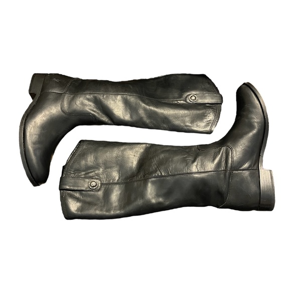 FRYE Tall Melissa Black Leather Riding Boots - Picture 8 of 13